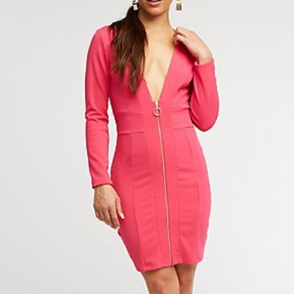 zip front bodycon dress